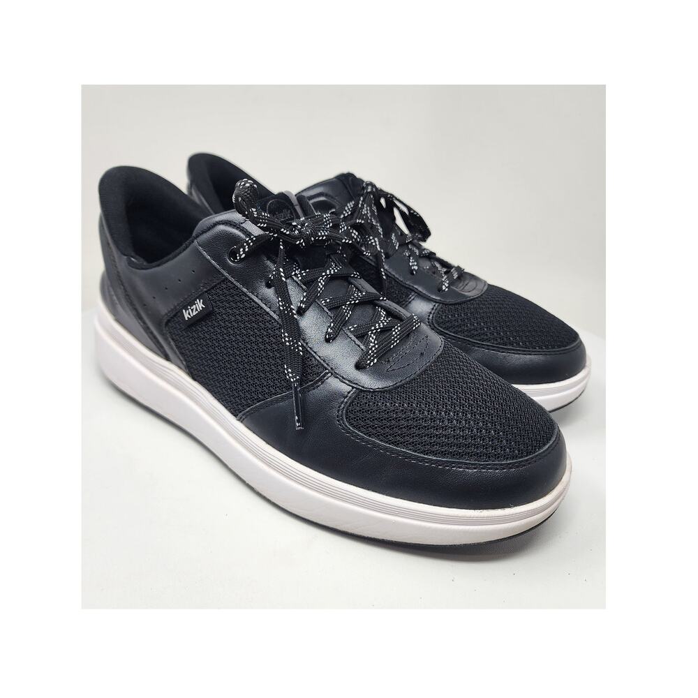 Kizik Brisbane Sneakers Women 10.5 M Black Leather Hands Free Comfort Shoes